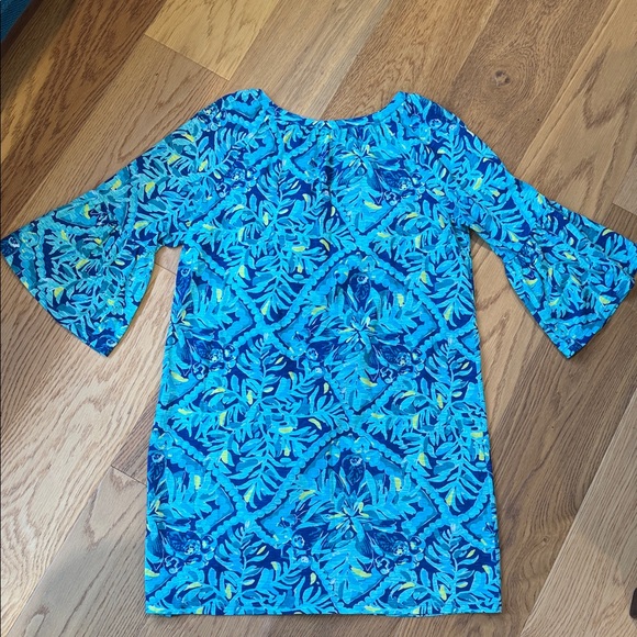 *Lilly Pulitzer Del Lago Tunic Dress Indigo Midnight Cove Womens Medium - Picture 12 of 13